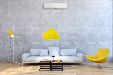 büyük lüks modern parlak iç daire Salon 3d render oluşturulan bilgisayar görüntü illüstrasyon 