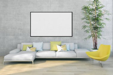 büyük lüks modern parlak iç daire Salon 3d render oluşturulan bilgisayar görüntü illüstrasyon 