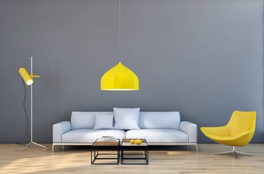 büyük lüks modern parlak iç daire Salon 3d render oluşturulan bilgisayar görüntü illüstrasyon 