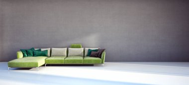 büyük lüks modern parlak iç daire Salon 3d render oluşturulan bilgisayar görüntü illüstrasyon 