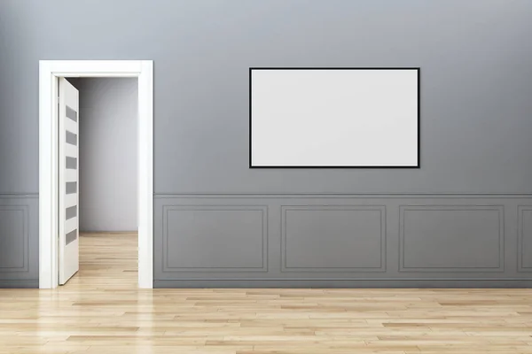 Moderno Apartamento Interiores Luminosos Com Mock Poster Frame Ilustração Renderização — Fotografia de Stock