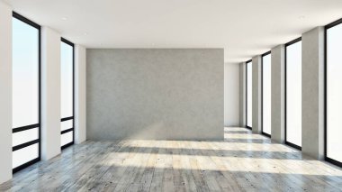 büyük lüks modern parlak iç daire Salon 3d render oluşturulan bilgisayar görüntü illüstrasyon