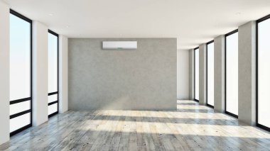 Modern parlak iç daire Salon Klima illüstrasyon 3d işleme bilgisayar ile görüntü oluşturulan