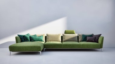 büyük lüks modern parlak iç daire oturma oda 3d render oluşturulan bilgisayar görüntü illüstrasyon