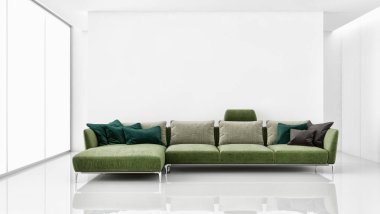 büyük lüks modern parlak iç daire Salon 3d render oluşturulan bilgisayar görüntü illüstrasyon