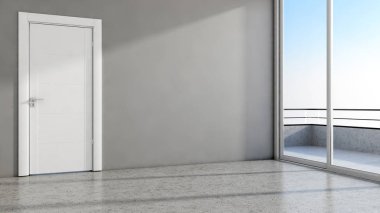 büyük lüks modern parlak iç daire Salon 3d render oluşturulan bilgisayar görüntü illüstrasyon