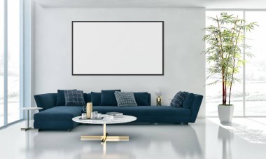 IMAG büyük lüks modern parlak iç daire sahte yukarıya poster çerçeve resimde 3d işleme bilgisayar ile oluşturulan