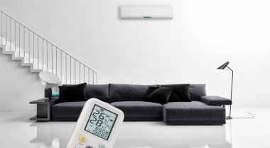 büyük lüks modern parlak iç mekan Oda Klima 3d render oluşturulan bilgisayar görüntü illüstrasyon değil fotoğraf ve özel özellik boş