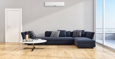 büyük lüks modern parlak iç mekan Oda Klima 3d render oluşturulan bilgisayar görüntü illüstrasyon değil fotoğraf ve özel özellik boş