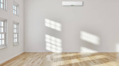 görüntü değil fotoğraf ve değil özel mülkiyet büyük lüks modern parlak iç Klima illüstrasyon 3d işleme bilgisayar ile oluşturulan