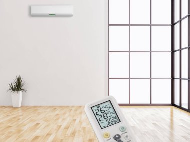 görüntü değil fotoğraf ve değil özel mülkiyet büyük lüks modern parlak iç Klima illüstrasyon 3d işleme bilgisayar ile oluşturulan