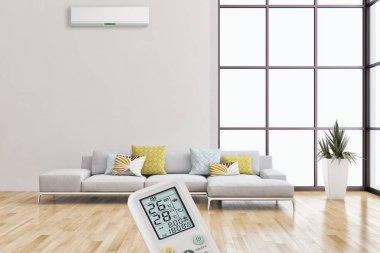 görüntü değil fotoğraf ve değil özel mülkiyet büyük lüks modern parlak iç Klima illüstrasyon 3d işleme bilgisayar ile oluşturulan