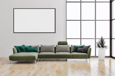 büyük lüks modern parlak iç mekanları ile sahte poster çerçeve resimde 3d render oluşturulan bilgisayar görüntüsü değil fotoğraf ve özel özelliği