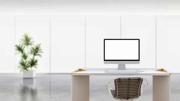 Workplace mockup concept. Mock up modern home decor desktop comp