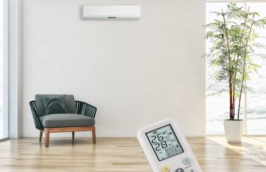 görüntü değil fotoğraf ve değil özel mülkiyet büyük lüks modern parlak iç Klima illüstrasyon 3d işleme bilgisayar ile oluşturulan