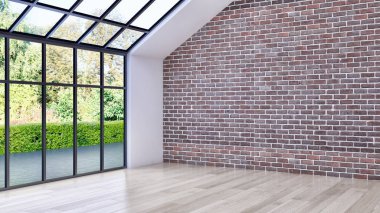 görüntü değil fotoğraf ve değil özel mülkiyet büyük lüks modern parlak iç oda illüstrasyon 3d işleme bilgisayar oluşturulan