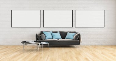 büyük lüks modern parlak iç mekanları ile sahte poster çerçeve resimde 3d render oluşturulan bilgisayar görüntüsü değil fotoğraf ve özel özelliği