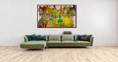 büyük lüks modern parlak iç mekanları ile sahte poster çerçeve resimde 3d render oluşturulan bilgisayar görüntüsü değil fotoğraf ve özel özelliği