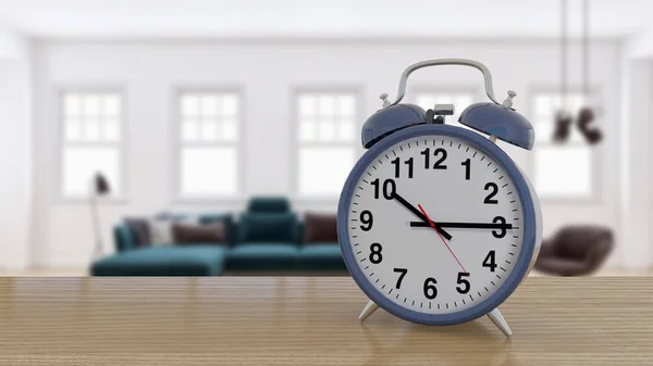 Απεικόνιση Αναλογική Ξυπνητήρι Στο Κομοδίνο Μεγάλα Πολυτελή Μοντέρνα Φωτεινά Ώρα — Φωτογραφία Αρχείου
