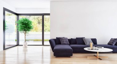 görüntü değil fotoğraf ve değil özel mülkiyet büyük lüks modern parlak iç oda illüstrasyon 3d işleme bilgisayar oluşturulan