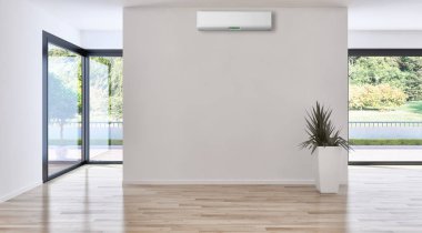 görüntü değil fotoğraf ve değil özel mülkiyet büyük lüks modern parlak iç Klima illüstrasyon 3d işleme bilgisayar ile oluşturulan