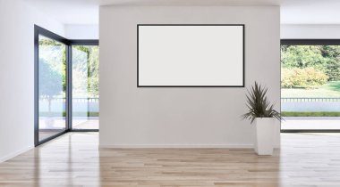 büyük lüks modern parlak iç mekanları ile sahte poster çerçeve resimde 3d render oluşturulan bilgisayar görüntüsü değil fotoğraf ve özel özelliği