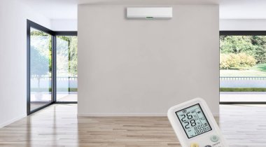 görüntü değil fotoğraf ve değil özel mülkiyet büyük lüks modern parlak iç Klima illüstrasyon 3d işleme bilgisayar ile oluşturulan