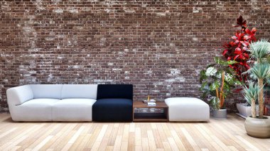 görüntü değil fotoğraf ve değil özel mülkiyet büyük lüks modern parlak iç oda illüstrasyon 3d işleme bilgisayar oluşturulan