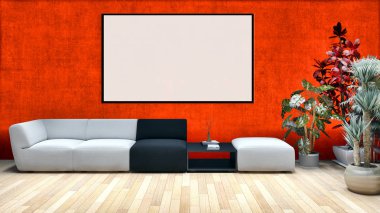 büyük lüks modern parlak iç mekanları ile sahte poster çerçeve resimde 3d render oluşturulan bilgisayar görüntüsü değil fotoğraf ve özel özelliği