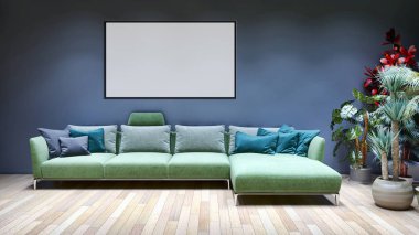 büyük lüks modern parlak iç mekanları ile sahte poster çerçeve resimde 3d render oluşturulan bilgisayar görüntüsü değil fotoğraf ve özel özelliği