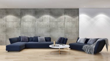 büyük lüks modern parlak iç oturma odası 3d işleme bilgisayar dijital görüntü illüstrasyon