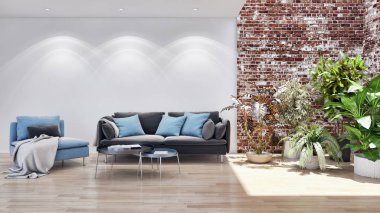 görüntü değil fotoğraf ve değil özel mülkiyet büyük lüks modern parlak iç oda illüstrasyon 3d işleme bilgisayar oluşturulan