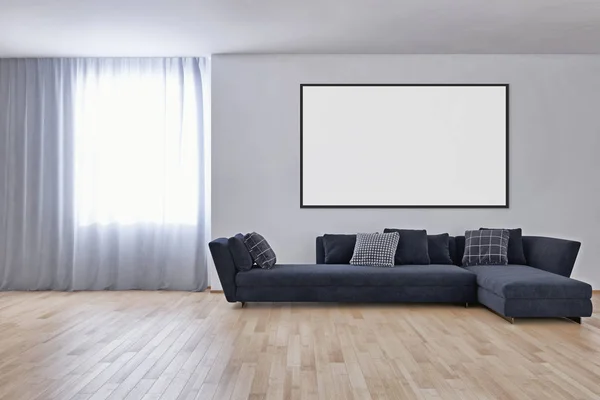 Grandes Interiores Luminosos Modernos Luxo Com Imagem Quadro Cartaz Mock — Fotografia de Stock