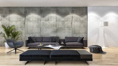 görüntü değil fotoğraf ve değil özel mülkiyet büyük lüks modern parlak iç oda illüstrasyon 3d işleme bilgisayar oluşturulan