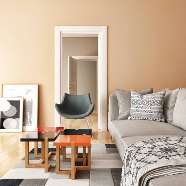 görüntü değil fotoğraf ve değil özel mülkiyet büyük lüks modern parlak iç oda Spiced tatlım illüstrasyon 3d işleme bilgisayar oluşturulan