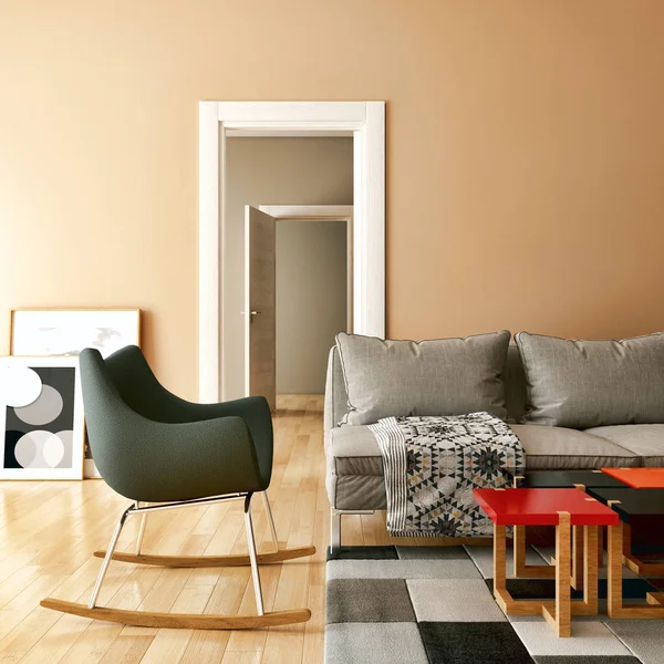 Großer Luxus Moderne Helle Innenräume Zimmer Gewürzt Honig Illustration Rendering — Stockfoto