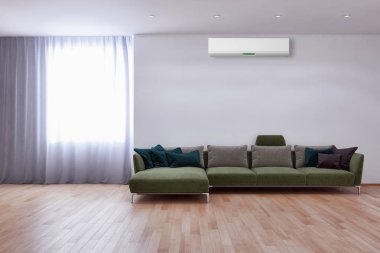 görüntü değil fotoğraf ve değil özel mülkiyet büyük lüks modern parlak iç Klima illüstrasyon 3d işleme bilgisayar ile oluşturulan