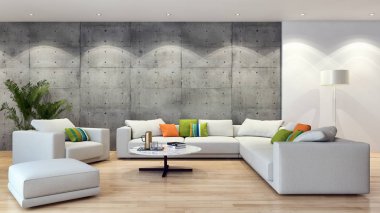 görüntü değil fotoğraf ve değil özel mülkiyet büyük lüks modern parlak iç oda illüstrasyon 3d işleme bilgisayar oluşturulan