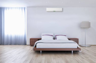 görüntü değil fotoğraf ve değil özel mülkiyet büyük lüks modern parlak iç Klima illüstrasyon 3d işleme bilgisayar ile oluşturulan