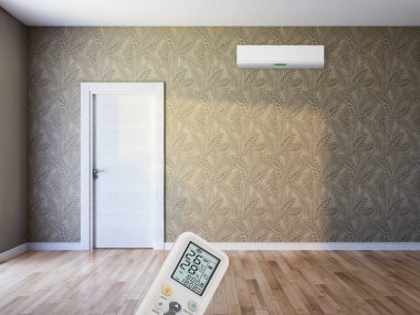 görüntü değil fotoğraf ve değil özel mülkiyet büyük lüks modern parlak iç Klima illüstrasyon 3d işleme bilgisayar ile oluşturulan