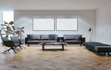 büyük lüks modern parlak iç mekanları ile sahte poster çerçeve resimde 3d render oluşturulan bilgisayar görüntüsü değil fotoğraf ve özel özelliği