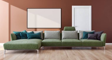 büyük lüks modern parlak iç mekanları ile sahte poster çerçeve resimde 3d render oluşturulan bilgisayar görüntüsü değil fotoğraf ve özel özelliği