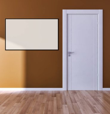 büyük lüks modern parlak iç mekanları ile sahte poster çerçeve resimde 3d render oluşturulan bilgisayar görüntüsü değil fotoğraf ve özel özelliği