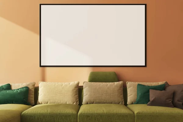 Grandes Interiores Luminosos Modernos Luxo Com Imagem Quadro Cartaz Mock — Fotografia de Stock