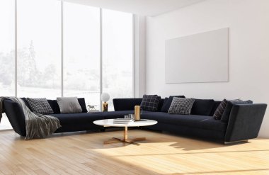 görüntü değil fotoğraf ve değil özel mülkiyet büyük lüks modern parlak iç oda illüstrasyon 3d işleme bilgisayar oluşturulan