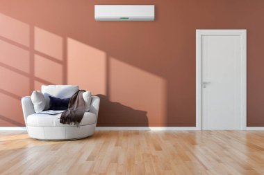 görüntü değil fotoğraf ve değil özel mülkiyet büyük lüks modern parlak iç Klima illüstrasyon 3d işleme bilgisayar ile oluşturulan