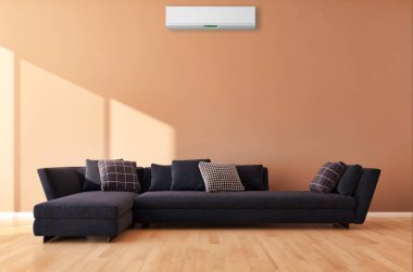 görüntü değil fotoğraf ve değil özel mülkiyet büyük lüks modern parlak iç Klima illüstrasyon 3d işleme bilgisayar ile oluşturulan