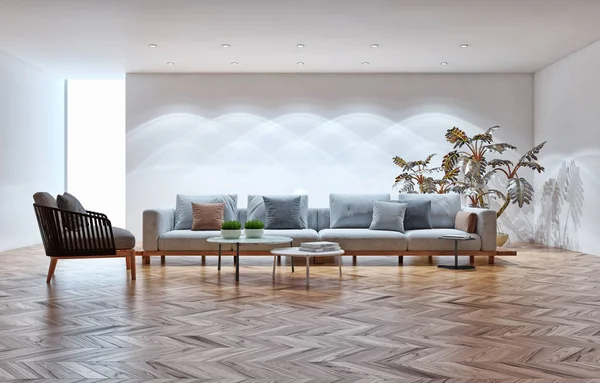 Grande Luxo Moderno Interiores Luminosos Quarto Ilustração Renderização Computador Gerado — Fotografia de Stock