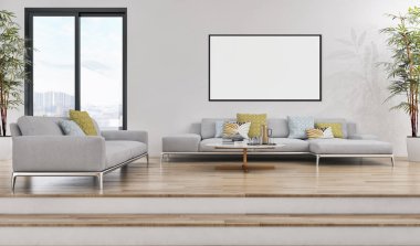 büyük lüks modern parlak iç mekanları ile sahte poster çerçeve resimde 3d render oluşturulan bilgisayar görüntüsü değil fotoğraf ve özel özelliği