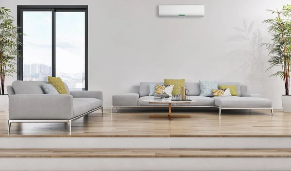 Large Luxury Modern Bright Interiors Air Conditioning Illustration Rendering Computer — Stock Photo, Image